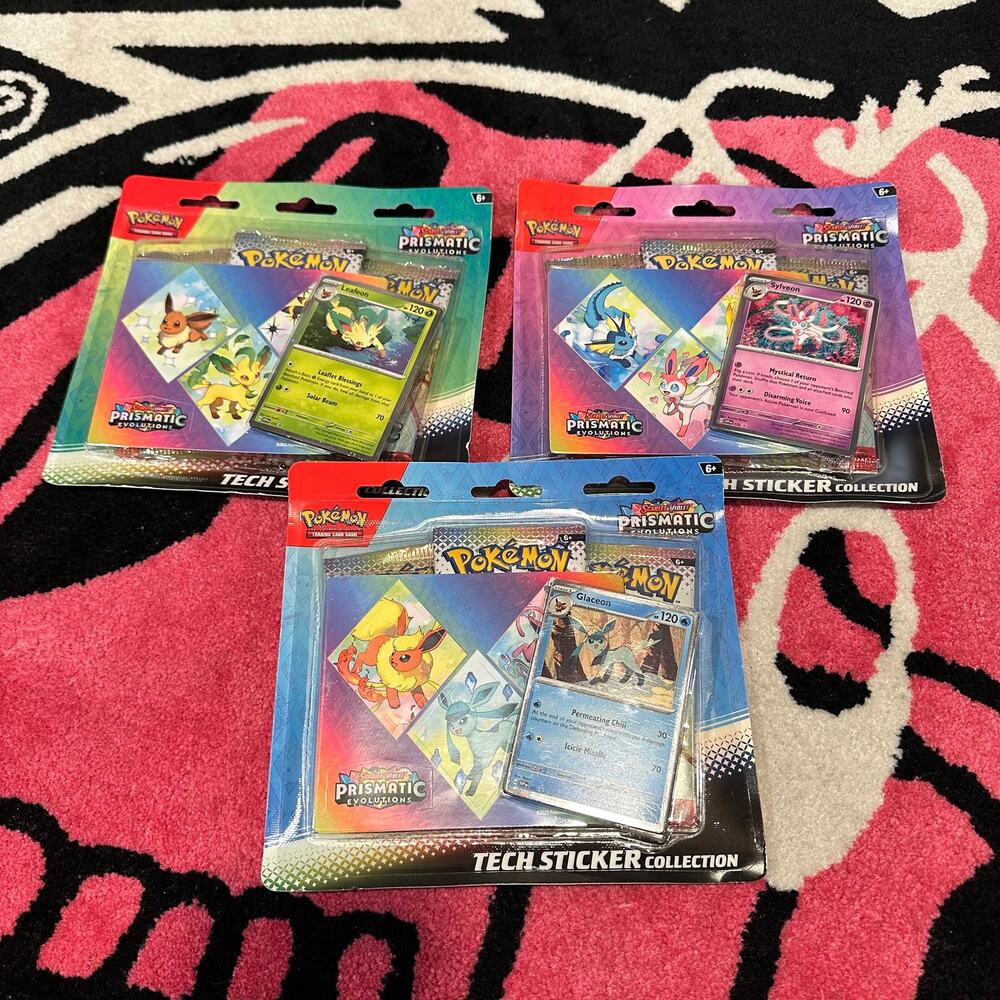 Prismatic Evolutions Tech Sticker Collection – Set of 3 – New Sealed